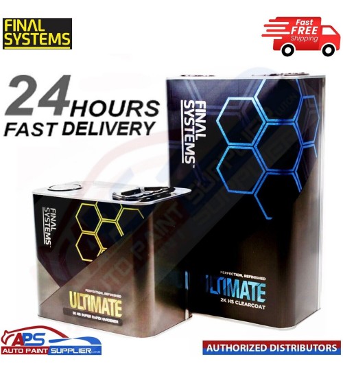 FINAL SYSTEMS ULTIMATE 2K HS CLEAR COAT LACQUER KIT 7.5LTR-SUPER RAPID HARDENER